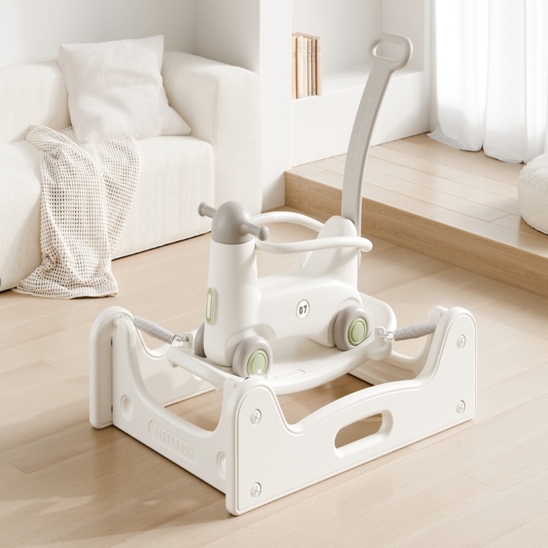 Bascule/Cheval à bascule 3-en-1 pour bébé, transformable en porteur et trotteur