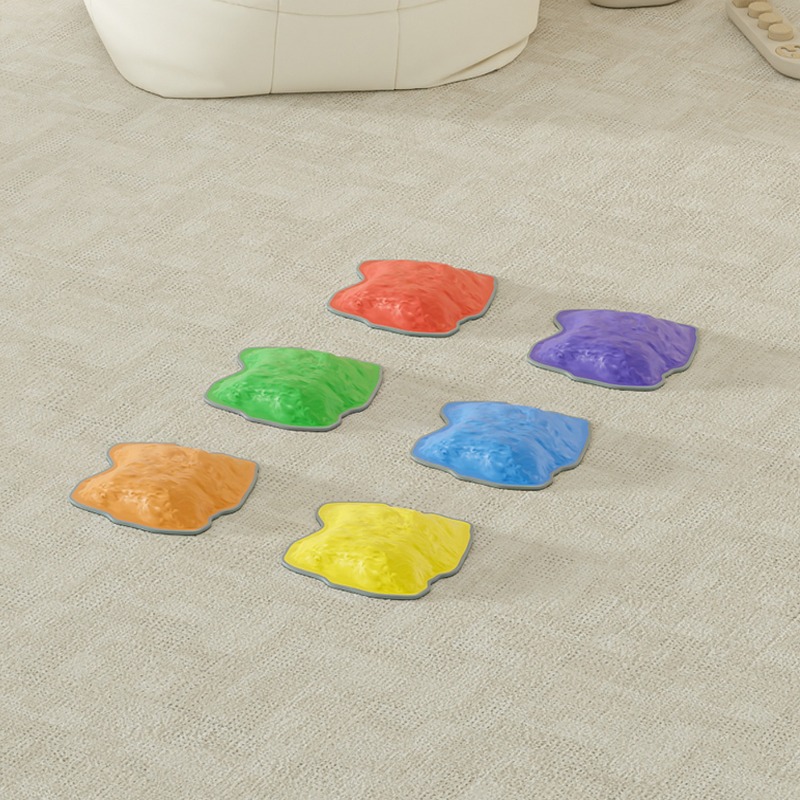 Lot de galets d'équilibre/Pierres de pas aux formes organiques et colorées pour enfants