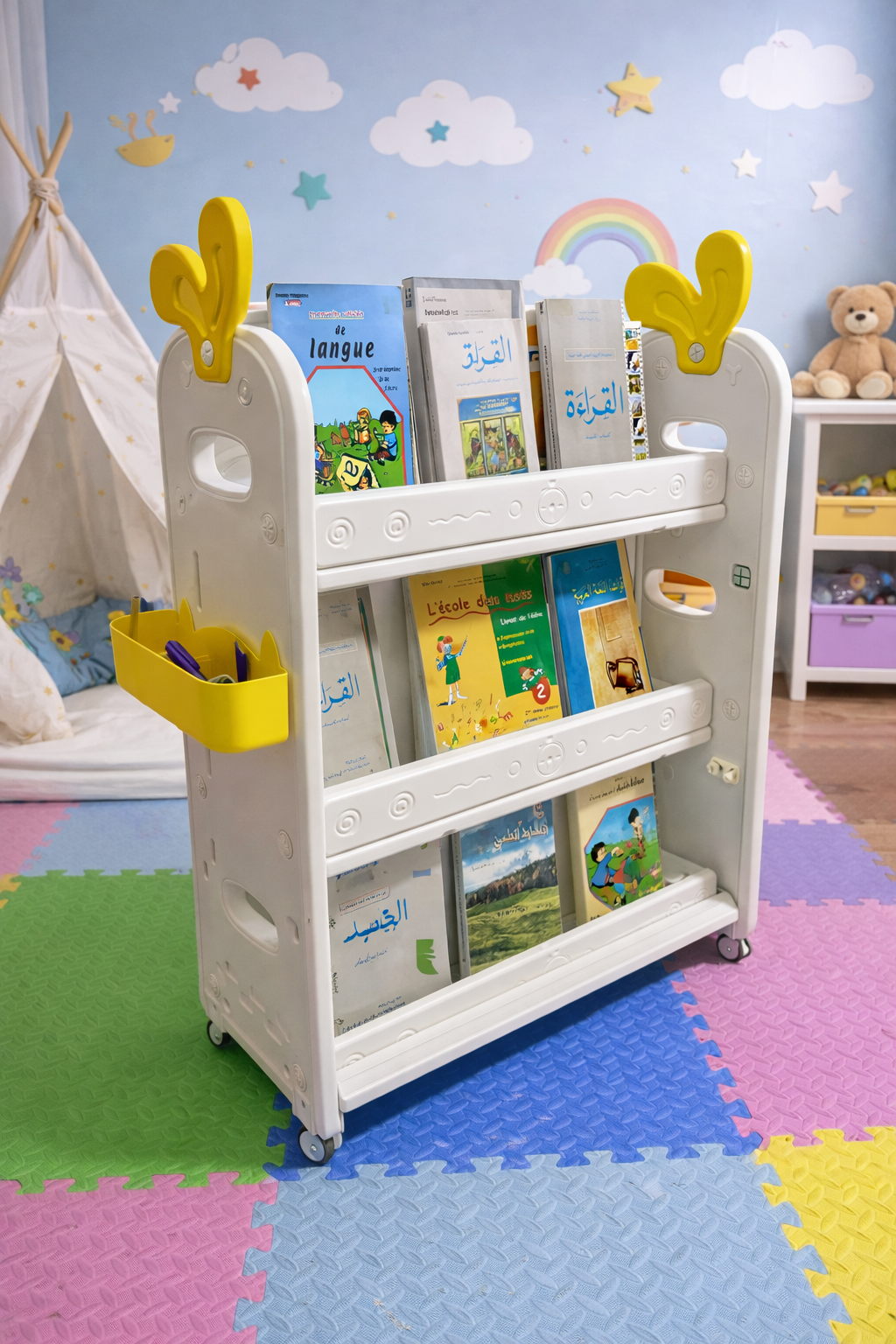 Bibliothèque Enfant Mobile Multifonction | Design Ludique & Sécurisé